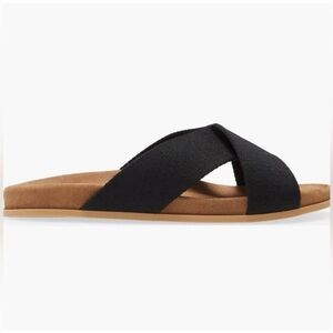 NWT Jenni Kayne Black Cross Strap Slide Sandals Sz 39/9